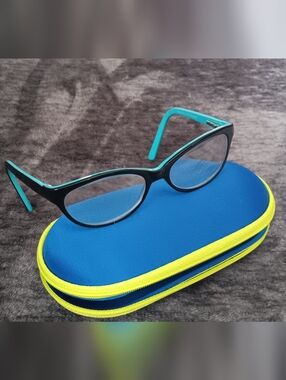 LOL- Cat Eye Black/Blue Plastic Full Rim Eyeglass/Sunglass Frames Kids 47-14-120